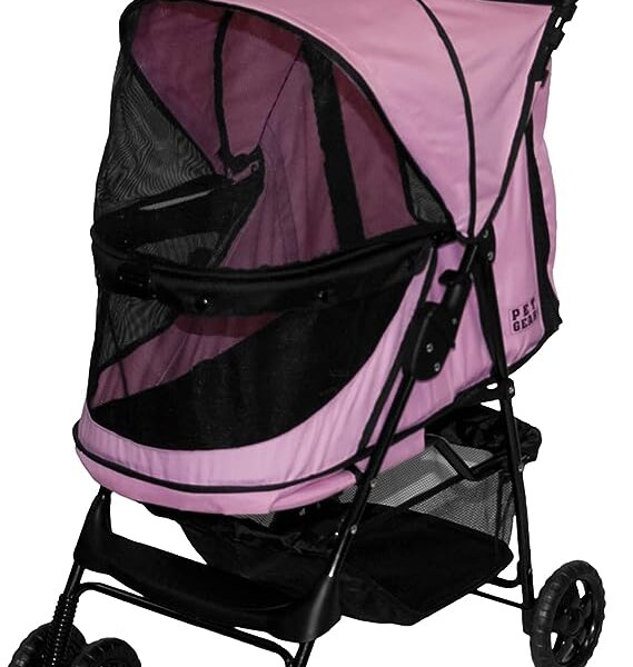 Pet Gear No-Zip Happy Trails Pet Stroller for Cats and Dogs