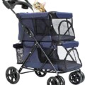 Best LOVEPET Lightweight Folding Double Pet Stroller For Large or 2 Pets